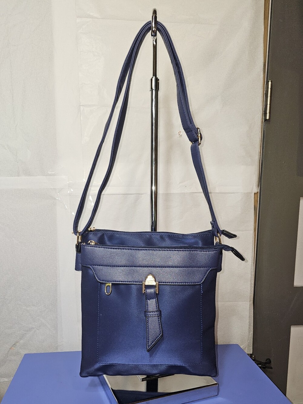 ☆☆SALE☆☆ Navy Crossbody Shoulder Bag with Buckle Accent- NWOT